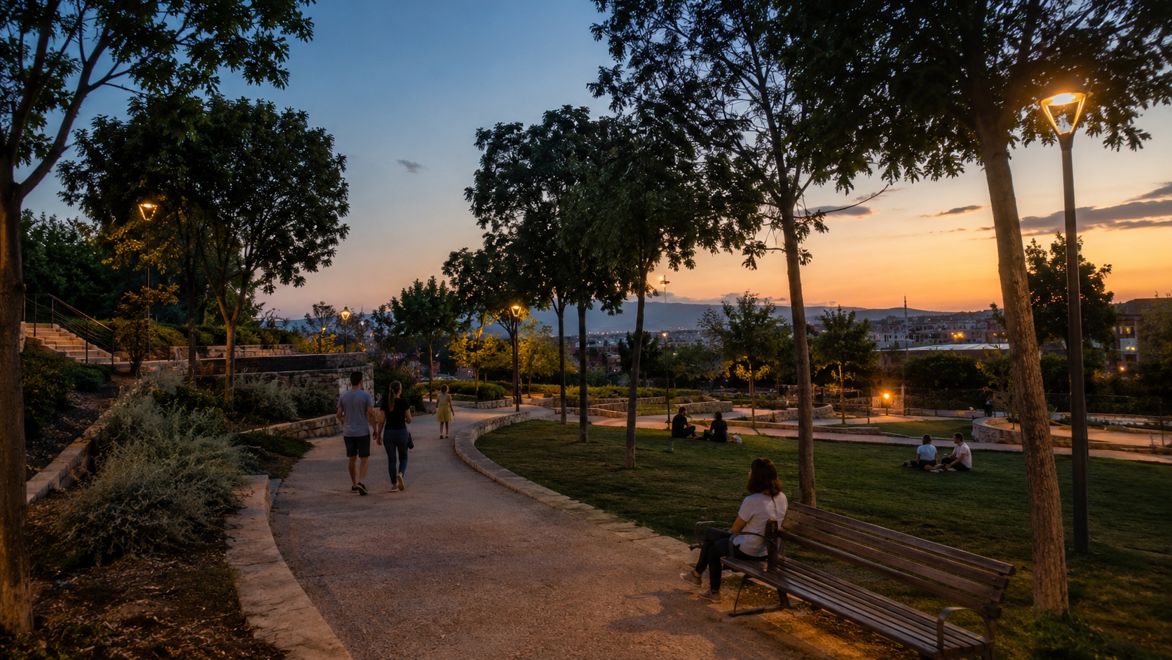 Passeig verd nocturn